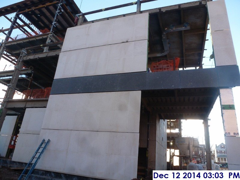 Erecting the stone panels at the East Elevation 7